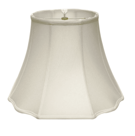 Modified Fancy Octagon Softback Lampshade With Washer Fitter, White Natural Fabric Lampshade For Table Lamps, 9 Top X 18 Bottom X 13 Height