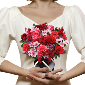 Paper Pop Up Cards Flower Bouquet 3D Rose Valentine's Day Greeting Cards Anniversary Birthday Get Well Gifts Crad For Women Girl
