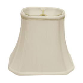 Slant Cut Corner Rectangle Bell Softback Lampshade With Washer Fitter, White