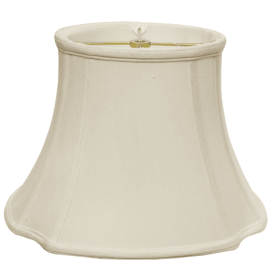 Inverted Corner Oval Softback Lampshade With Washer Fitter, White Natural Fabric Lampshade For Table Lamps, 9 Top X 15 Bottom X 10 Height