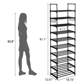 10 Tier Shoe Rack Tall Metal Shoe Storage Organizer For Bathroom Bedroom Living Room