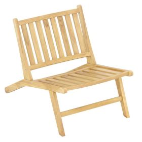 Teak Wood Outdoor Reclining Chair with Comfortable Backrest