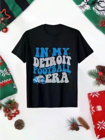 Detroit Football Era" Boys' Cotton T-Shirt - Breathable & Soft, Perfect for Outdoor Play & Everyday Fun, Great Christmas Gift for Youngsters