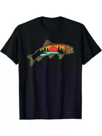 Men's Cotton Fishing Graphic Tee - Breathable, Short Sleeve, Crew Neck T-Shirt for Anglers & Outdoor Enthusiasts