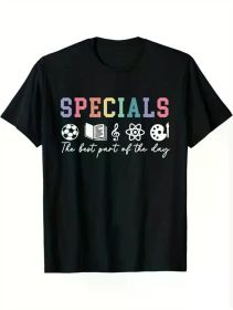 Music Teacher Graphic Cotton T-Shirt for Men - Casual Crew Neck, Short Sleeve, Perfect for Outdoor & Back to School Wear