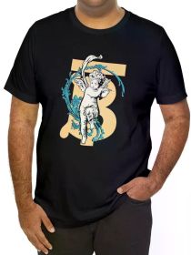 Men's Comfy Cotton T-Shirt with Unique Statue Print - Short Sleeve, Crew Neck, Perfect for Summer Outdoors