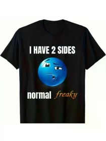 Normal Weird Printed Letter Men'S T-Shirt 220g, 100% Cotton, All Seasons, Outdoor Casual Men'S Short Sleeve,