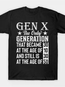 Men's Cotton Crew Neck T-Shirt with "Generation X" Quote - Casual Knit Fabric Tee for Sports & Outdoor Activities, Regular Fit, Four Seasons Wear