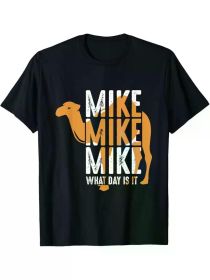 Men's 'Mike, What Day Is It?' Camel Print T-Shirt - 100% Cotton, Casual & Sporty, Perfect for Outdoor Activities