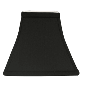 Slant Square Bell Hardback Lampshade With Washer Fitter, Black With White Lining