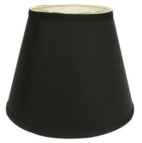 Slant Deep Empire Hardback Lampshade With Washer Fitter, Black With White Lining