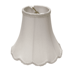 Slant Scallop Bell Softback Lampshade With Washer Fitter, White